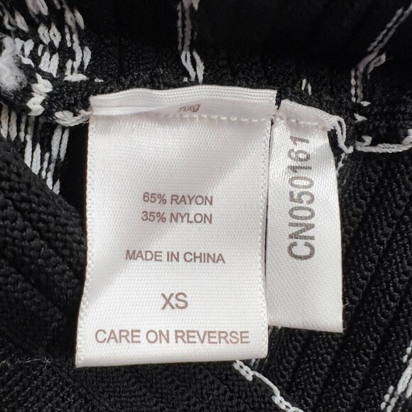 Eva Mendes New York & Company Pencil Midi Skirt Women's Black/White Slit XS NWT - Picture 8 of 10